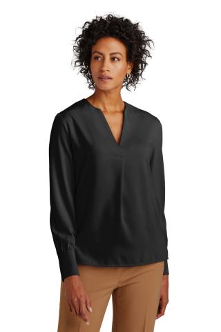 Women’s Open-Neck Satin Blouse