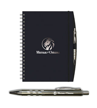 MO1-028 - Medium Notebook and Pen - Matte Navy/Black