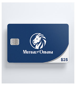 MO1-GC-25 - $25 Mutual of Omaha Electronic Gift Card
