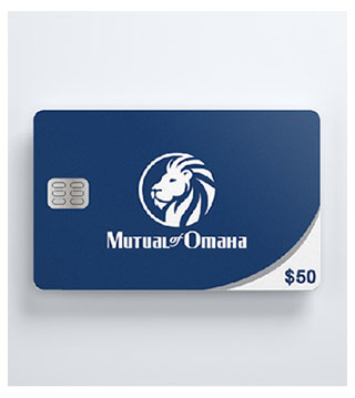 MO1-GC-50 - $50 Mutual of Omaha Electronic Gift Card