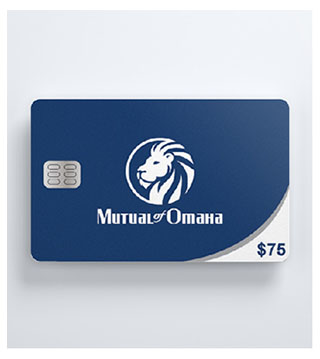 MO1-GC-75 - $75 Mutual of Omaha Electronic Gift Card
