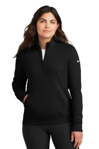 Ladies Club Fleece Sleeve Swoosh 1/2-Zip